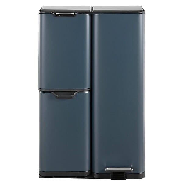 KITCHEN MOVE - Poubelle pédale tri sélectif HAJA gris 60L - large