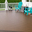 Lame terrasse composite relief bicolore 220x14cm marron - vignette