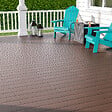 Lame terrasse composite relief bicolore 220x14cm marron - vignette
