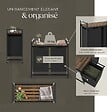 TECTAKE - Panier à linge avec étagère, style industriel noir/marron - vignette