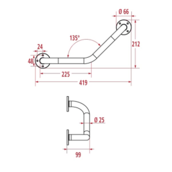 PELLET - Réhausse WC PMR PELLET plastique blanc avec abattant 10 cm + Barre de maintien coudée PMR PELLET Essentiel - large