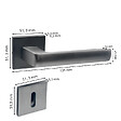 SECURY-T - Poignées de porte sur rosace canon de fusil / anthracite carré - Modèle Fabrizia Trou de clé L - vignette