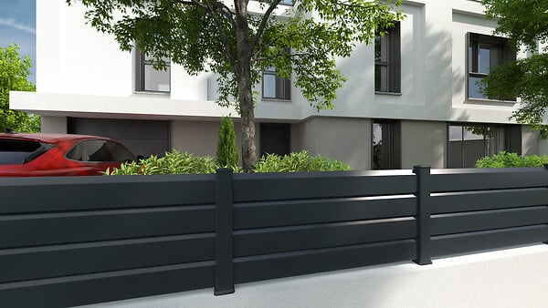 ALTONA - Embase angle poteau PVC ADELE - Gris anthracite - H.2cm - large