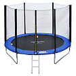 HAPPY GARDEN - Pack Premium Trampoline 245cm réversible bleu / vert CANBERRA + filet, échelle, bâche et kit d'ancrage - vignette