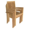 HAPPY GARDEN - Lot de 4 chaises de jardin JAVA empilables en teck - vignette