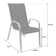 HAPPY GARDEN - Lot de 8 chaises MARBELLA en textilène bleu - aluminium blanc - vignette