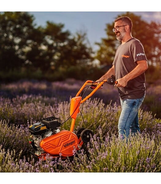VILLAGER - Motobineuse thermique 2,2cv petite largeur 4 fraises protèges plantes VILLAGER VTB 4310V - large