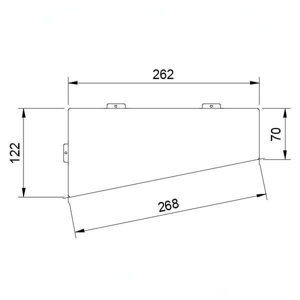 U-TILE - Etagère de douche en acier inox 26,2 x 12/7 cm x 2 mm - Rectangulaire design Aqua - fixation sans perçage - large