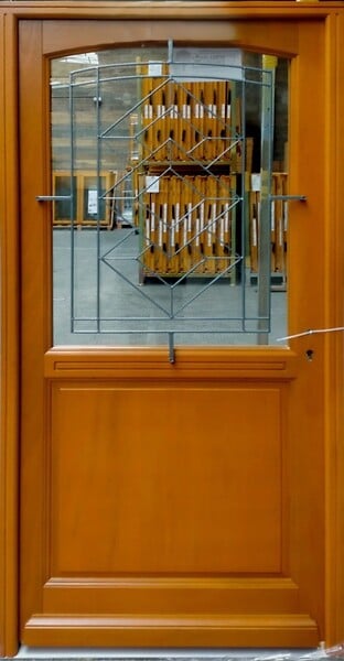 GD MENUISERIES - Porte d'entrée Bois Vitrée, ELIOTH H215 x L90 cm Côte Tableau p. Gauche - large