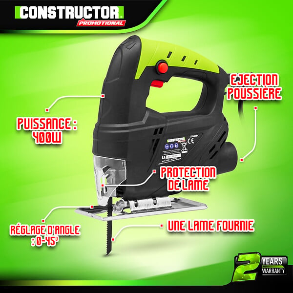 CONSTRUCTOR - Scie sauteuse 400W - 1 lame incluse - large
