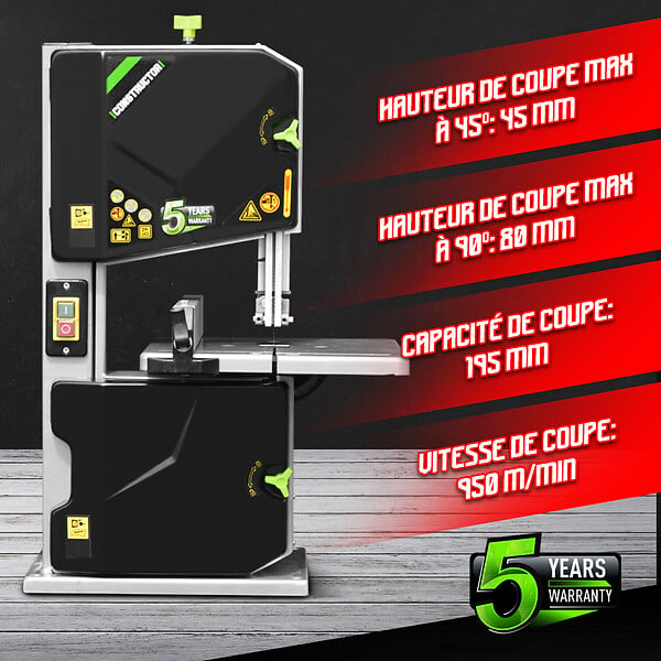 CONSTRUCTOR - Scie à  ruban 250W avec guide latéral - Constructor - large