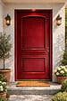 GD MENUISERIES - Porte d'entrée Bois Pleine Carene Rouge pourpre, H215 x L90 cm Côte Tableau p.Gauche - vignette