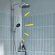 GROHE - Colonne bain douche thermostatique Vitalio Start System chromé + Tablette de douche d'angle Start Cube - vignette