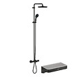 GROHE - Colonne bain douche thermostatique Vitalio Start System noir mat + Panier douche Start Cube - vignette