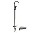 GROHE - Colonne bain douche thermostatique Vitalio Start System noir mat + Tablette de douche d'angle  Start Cube - vignette
