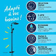 GROHE - Colonne bain douche thermostatique Vitalio Start System noir mat + Tablette de douche d'angle  Start Cube - vignette