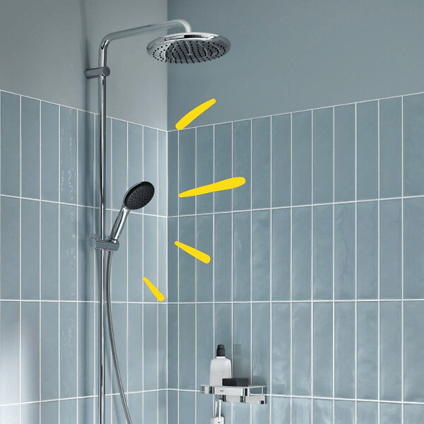 GROHE - Colonne bain douche thermostatique Vitalio Start System chromé + Panier douche Start Cube - large