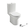 JACOB DELAFON - WC à poser sans bride sortie horizontale Elite avec abattant frein de chute + Porte-rouleau Moderne Chromé - vignette