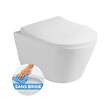 GROHE - Pack WC Bâti-support Rapid SL + WC sans bride Lucco Avva + Abattant softclose + Plaque blanche (RapidSL-Avva-3) - vignette