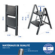 HOSTRÃ–M - Escabeau 2 marches FOLDPACT2, Marche pied pliable, Design ultra-compact, Marches larges 17,5 cm, Acier, Etagère temporaire, Garantie 5 ans, Hostrom - vignette
