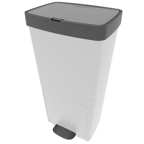 KITCHEN MOVE - Poubelle pédale tri sélectif PICEA blanc 70L - large
