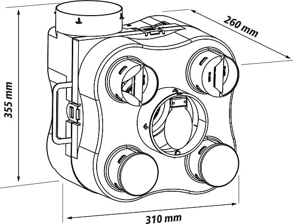 AUTOGYRE - Kit VMC simple flux FACILIO AUTO DH - Détection d'humidité - large