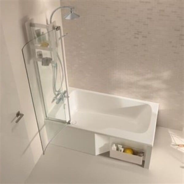 JACOB DELAFON - Baignoire bain douche Malice, version gauche Blanc brillant 170 x 90 - large
