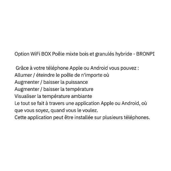 BRONPI - Boitier WiFi pour Poêle mixte bois et granulés hybride BRONPI - - large
