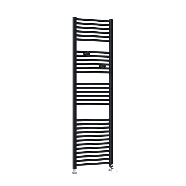 THERMOR - Sèche-serviettes eau chaude Riva 4 Thermor - Noir Carbone - 717W - Raccordements sur collecteurs - large