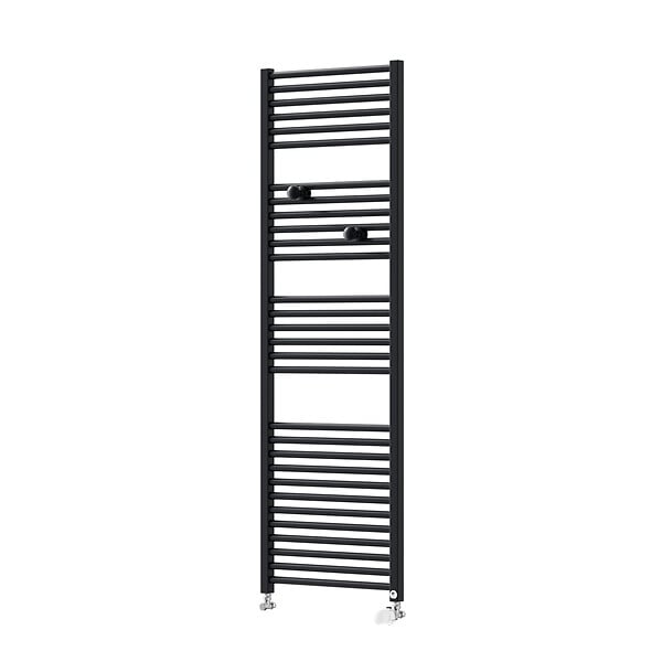 THERMOR - Sèche-serviettes eau chaude Riva 4 Thermor - Noir Carbone - 717W - Raccordements sur collecteurs - large