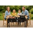 INTEC - Barbecue grill et réchaud 2 feux 9kW Kit Modulable 2en1 - 2 brûleurs - Plaque Grill , 3 Hauteurs Modulables Piezo INTEC - vignette