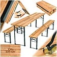 TECTAKE - Ensemble table brasserie bancs pliable en sapin marron 220x50 5x77 cm - vignette