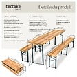 TECTAKE - Ensemble table brasserie bancs pliable en sapin marron 220x50 5x77 cm - vignette