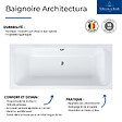 VILLEROY ET BOCH - Baignoire droite 170 X 80  Architectura acrylique avec pieds - vignette
