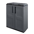 ARTPLAST - Cache Poubelles de tri Selectif 2 Sacs Meuble mi- hauteur Dim 68 x 37 x 84cm 2 Anneaux de support de sac 2 Portes Art Plast - vignette
