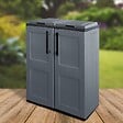 ARTPLAST - Cache Poubelles de tri Selectif 2 Sacs Meuble mi- hauteur Dim 68 x 37 x 84cm 2 Anneaux de support de sac 2 Portes Art Plast - vignette