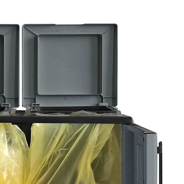 ARTPLAST - Cache Poubelles de tri Selectif 2 Sacs Meuble mi- hauteur Dim 68 x 37 x 84cm 2 Anneaux de support de sac 2 Portes Art Plast - large