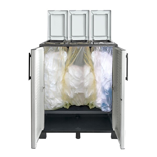 ARTPLAST - Abri Poubelles de Tri Sélectif 3 Sacs Recyclage Gestion des Déchets – Intérieur Extérieur 68 x 37 x 90 cm Art Plast - large