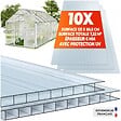 TECTAKE - Plaques doubles SHINY en polycarbonate découpables blanc transparent - vignette