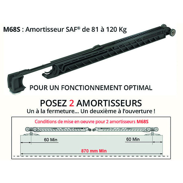MANTION - Amortisseur ferme-porte SAF évolution M67S 80-1200kg - MANTION - M68S - large