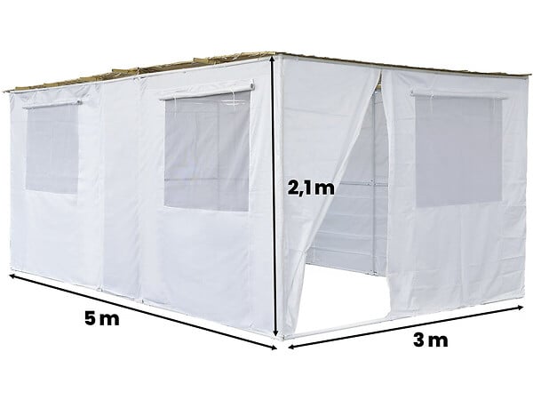HABITAT ET JARDIN - Souccah en Kit NINA ajustable 5 x 3 m - 4  Rouleaux de canisse en bambou et 5 tasseaux de bois - large