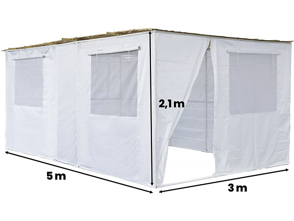 HABITAT ET JARDIN - Souccah en Kit "Nina" ajustable De 1x1 m à 3x5 m - Skhah Non inclus - large