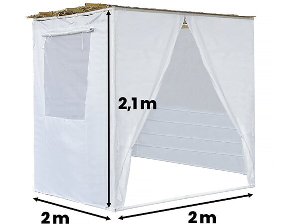 HABITAT ET JARDIN - Souccah en Kit NINA ajustable 2 x 2 avec 1 Rouleau de bambou et 2 tasseaux de bois - large