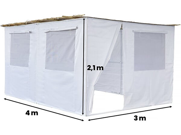 HABITAT ET JARDIN - Souccah en Kit NINA ajustable - 4 x 3 - 4 Rouleaux de bambou et 4 tasseaux de bois - large