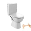 JACOB DELAFON - WC à poser sans bride sortie horizontale Gaspard avec abattant frein de chute déclipsable + Tabouret bois - vignette