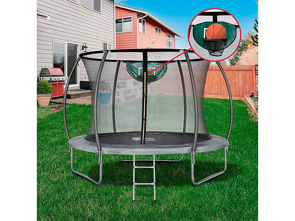 HABITAT ET JARDIN - Trampoline avec filet intérieur "jumper" - Ø 3,05 - Gris - large