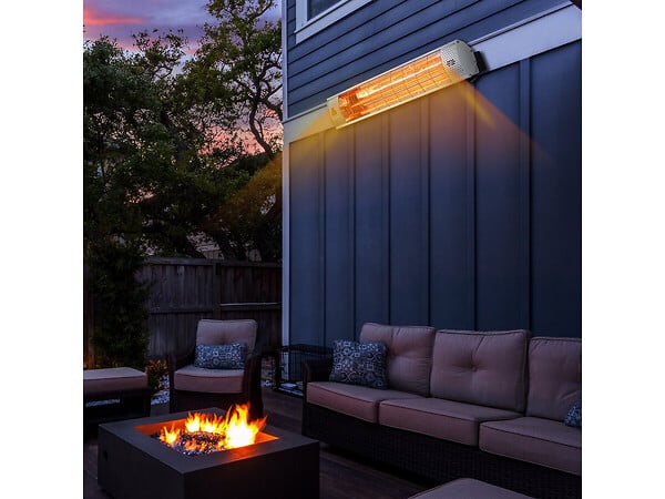 HABITAT ET JARDIN - Chauffage de terrasse infrarouge - 2000W - Argenté - large