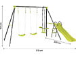 HABITAT ET JARDIN - Portique en métal avec toboggan "Enzo II " - 4 agrès - Vert - vignette