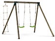 HABITAT ET JARDIN - Portique bois "Timo" - Avec 2 balançoires et 1 échelle de corde. - vignette