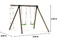 HABITAT ET JARDIN - Portique bois "Timo" - Avec 2 balançoires et 1 échelle de corde. - vignette